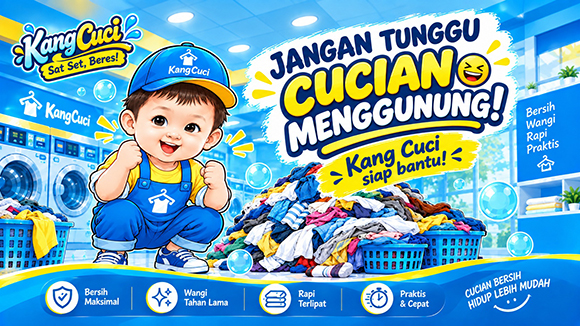 Fasilitas pencucian mesin profesional Kang Cuci Laundry